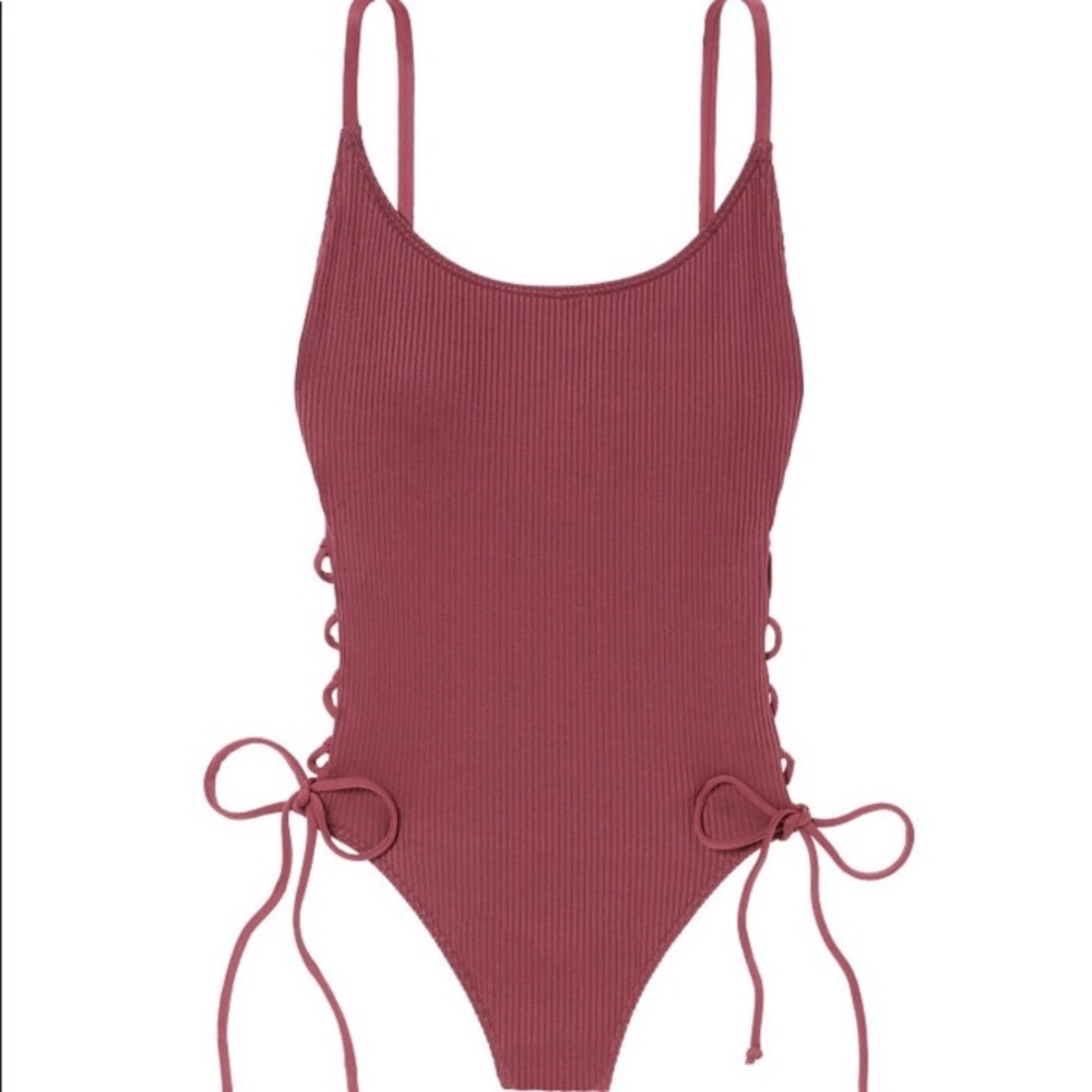*NEW* VS PINK Lace Up Ribbed One Piece 🌊